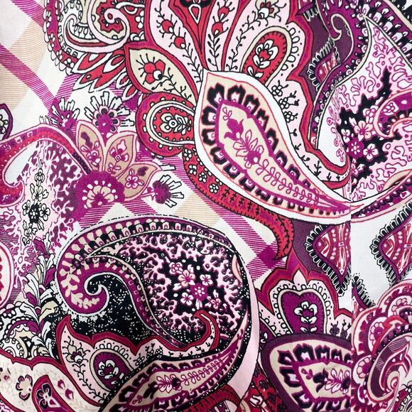 Chico's No-Iron Sateen Wing-Collar Shirt Women's Paisley Print Button Down Small - Picture 6 of 13